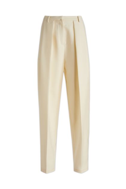 Butter-coloured wool trousers