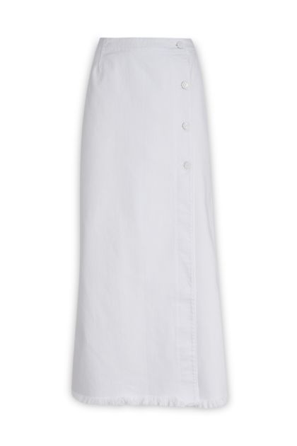 Midi skirt in white cotton