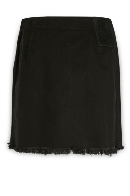 Miniskirt in black cotton denim