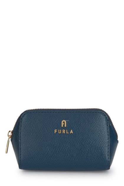 Camelia beauty case in blue leather