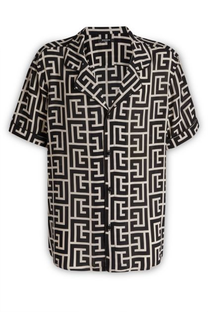 Shirt in black and white viscose