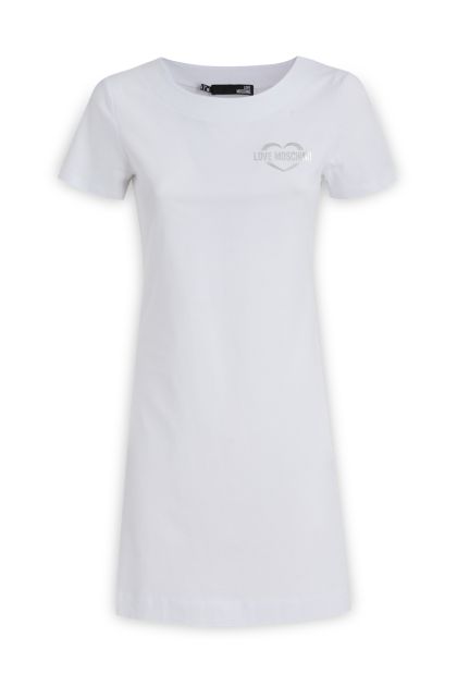 T-shirt dress in white cotton