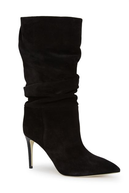 Slouchy boots in black suede leather