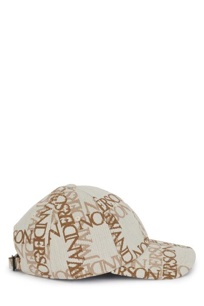 Baseball cap in beige and hazelnut-coloured cotton'