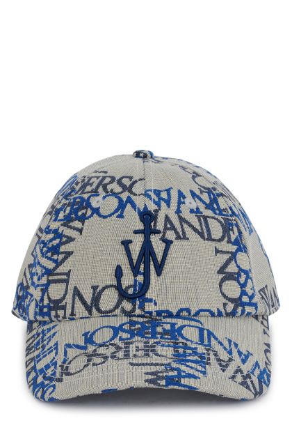 Baseball cap in grey and blue cotton'