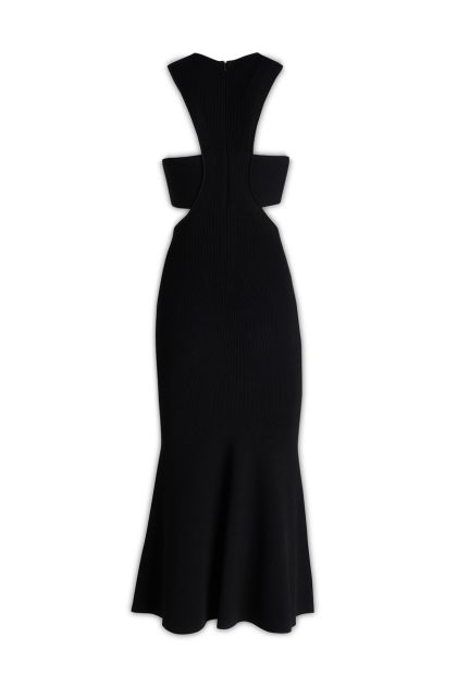 Midi dress in black viscose blend