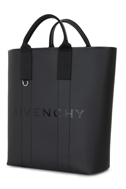 Large G-Essentials tote bag in black coated canvas