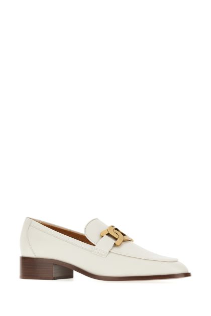 White leather moccasin