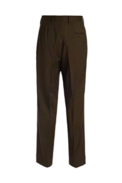 Tailored trousers in army green wool