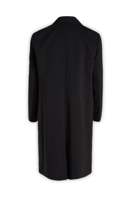 Black Wool Blend Tuxedo Coat
