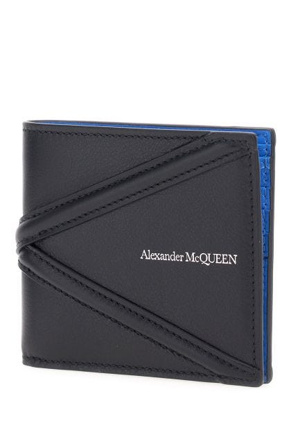 Bi-fold wallet in black leather