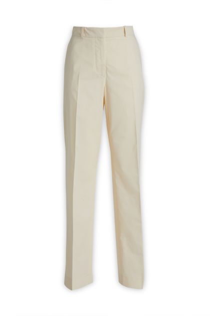 Trousers in butter-coloured cotton blend