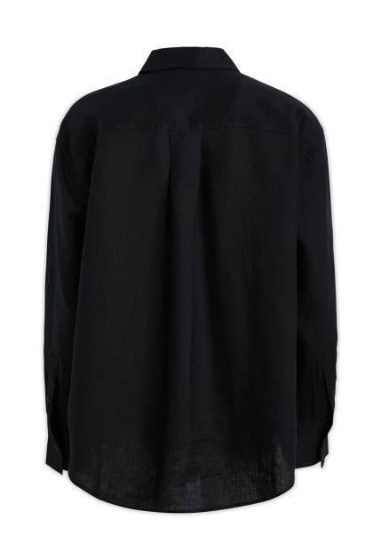 Shirt in black linen