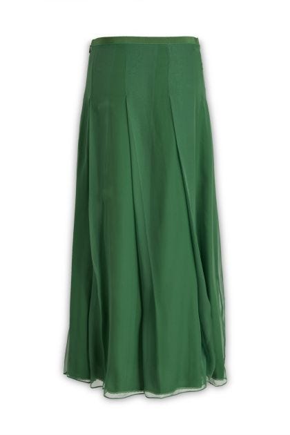 Green Silk Chiffon Skirt