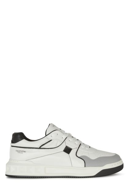 One Stud sneakers in white, black and gray leather