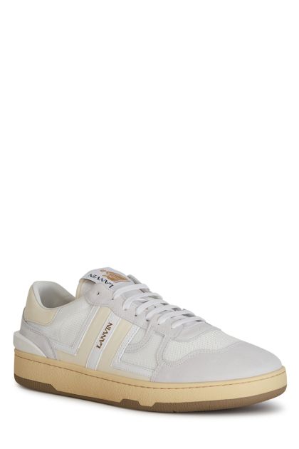 Clay sneakers in white and beige leather