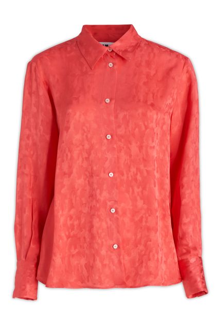 Shirt in red jacquard fabric