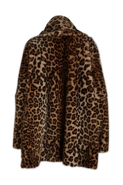 Cape in beige and brown faux fur