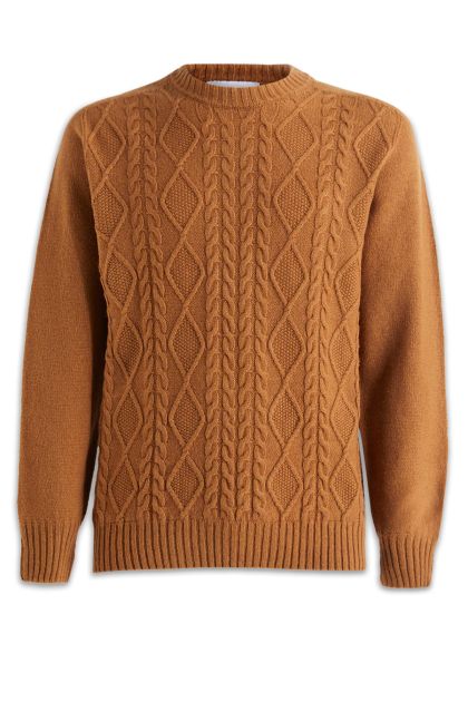 Sweater in camel-coloured wool and cashmere blend