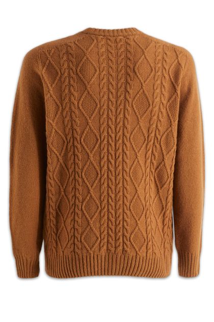 Sweater in camel-coloured wool and cashmere blend