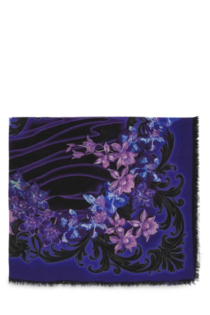 Purple wool blend shawl