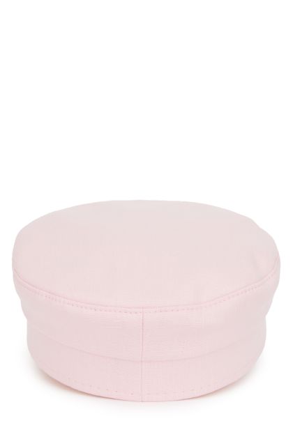 Pink Linen Baker Boy Hat