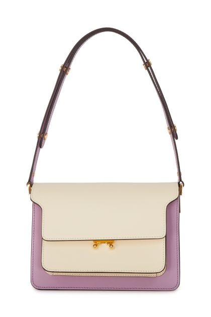 Trunk bag in lilac saffiano leather
