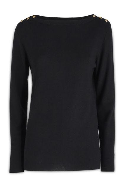 Sweater in black extrafine cashmere
