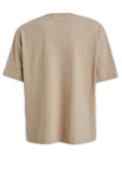 T-shirt in dark beige cotton