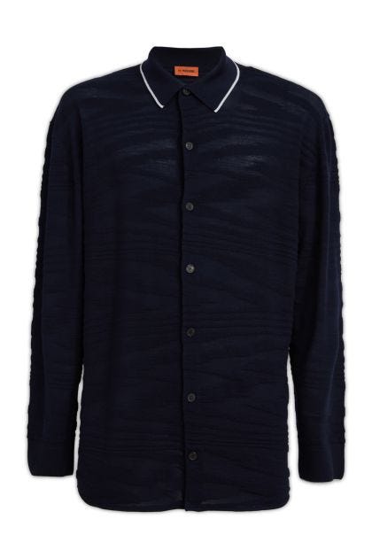 Dark blue wool shirt