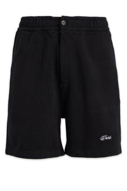 Shorts in black cotton fleece