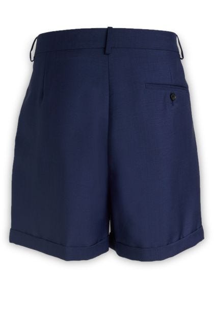 Bermuda shorts in navy blue wool blend