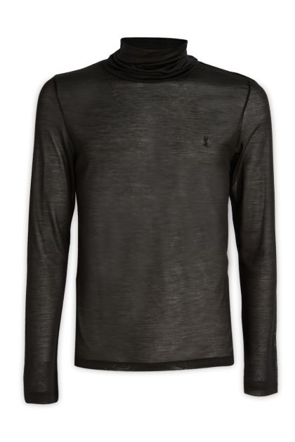 Black silk jersey sweater