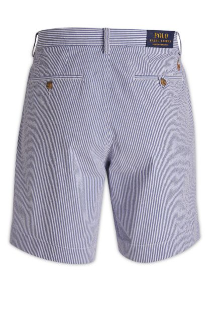 Blue and White Cotton Shorts