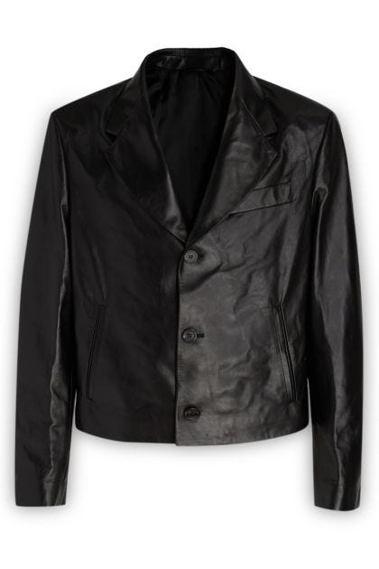 Jacket in black nappa