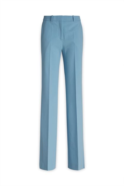 Tailored trousers in light blue wool blend