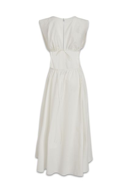 Long reversible dress in white cotton