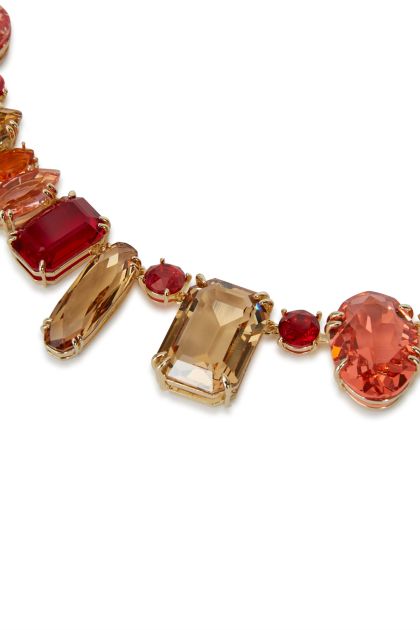 Gema necklace with red and amber crystals