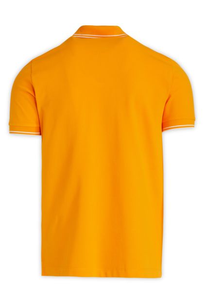 Orange Cotton Piqué Slim Fit Polo Shirt