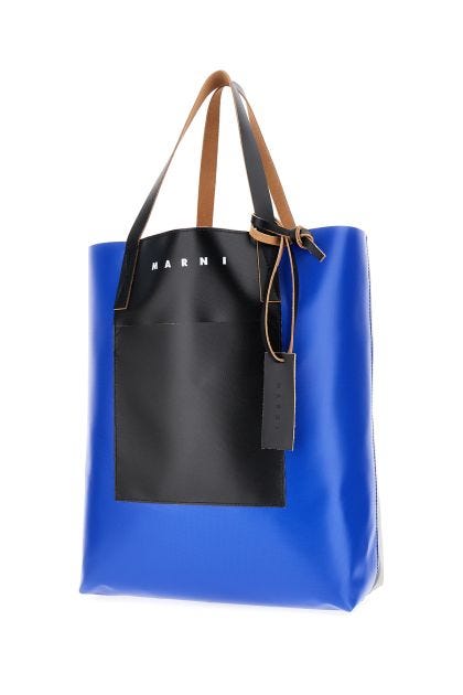 Two-tone polyester Tribeca shopping bag