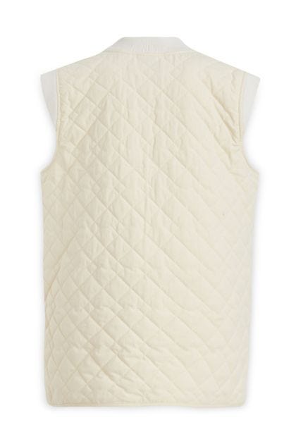 Oversized padded vest in butter-coloured cotton blend