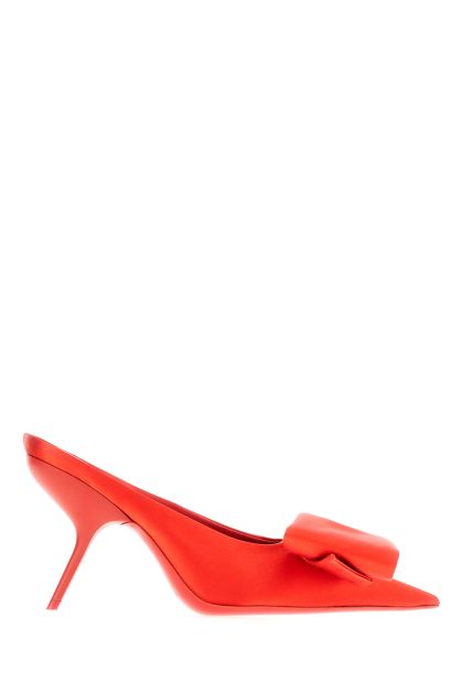 Red satin mules