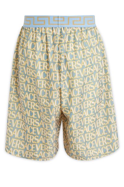 Bermuda shorts in light blue nylon