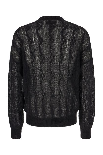 Black wool blend oversize sweater