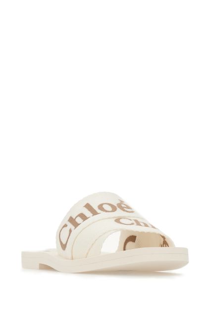 Ivory linen blend Woody slippers