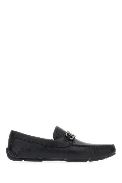 Black leather Driver loafers