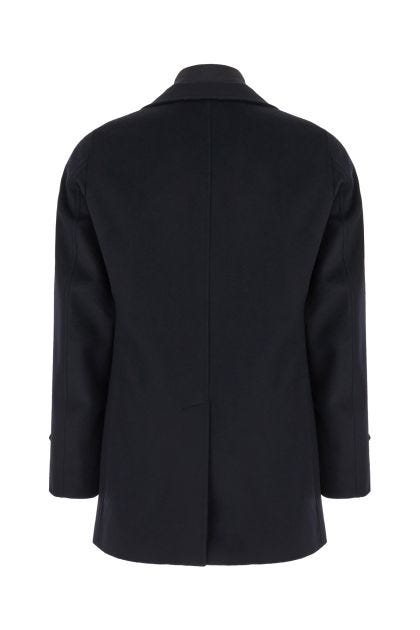 Midnight blue wool and cashmere coat
