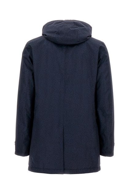 Navy blue polyester down jacket