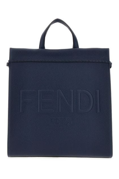 Midnight blu leather Go To shopping bag