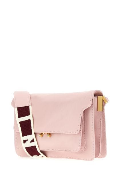 Pastel pink leather medium Trunk Soft crossbody bag